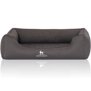 Knuffelwuff Hundebett Leon, orthopädisch, wasserabweisend, Velours, XXL 120x85cm, anthrazit.