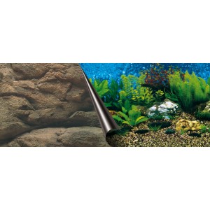 Ebi Fotorückwand mit Unterwasser- und Felsmotiv für Aquarien und Terrarien, 80x40 cm.