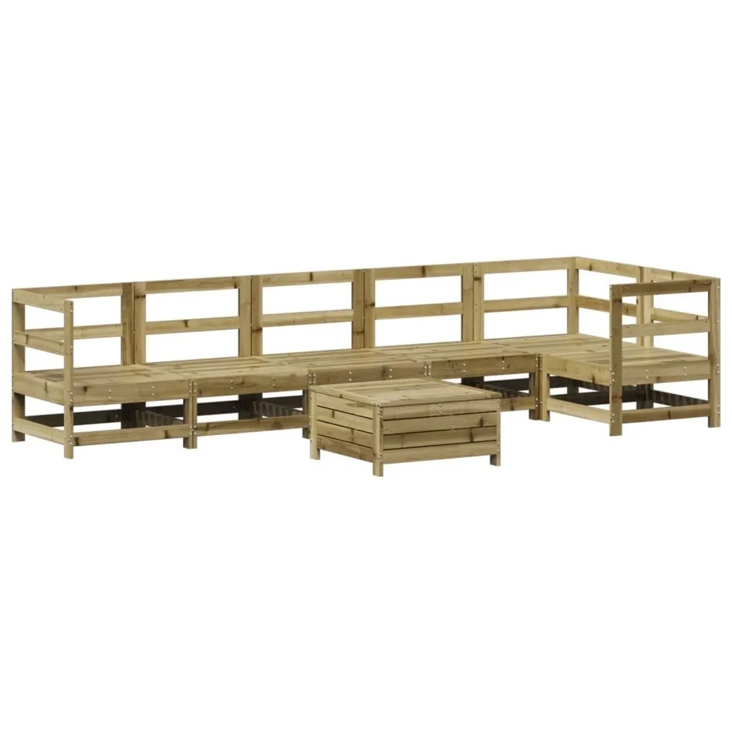 vidaXL 7 Tlg Garten-Sofagarnitur Kiefernholz Imprägniert 3250867