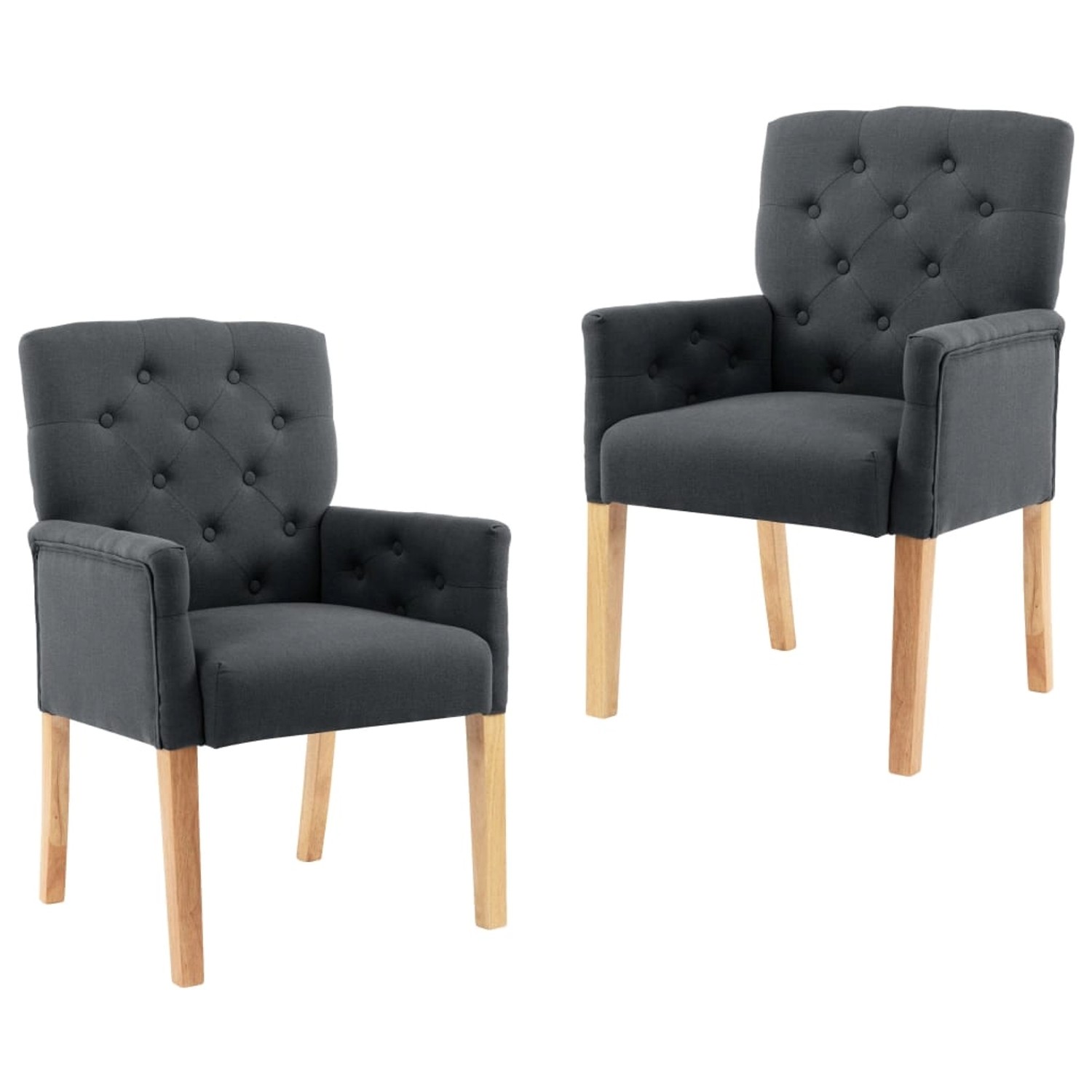 vidaXL Esszimmerstühle mit Armlehnen 2 Stk Grau Stoff 3058290 günstig online kaufen