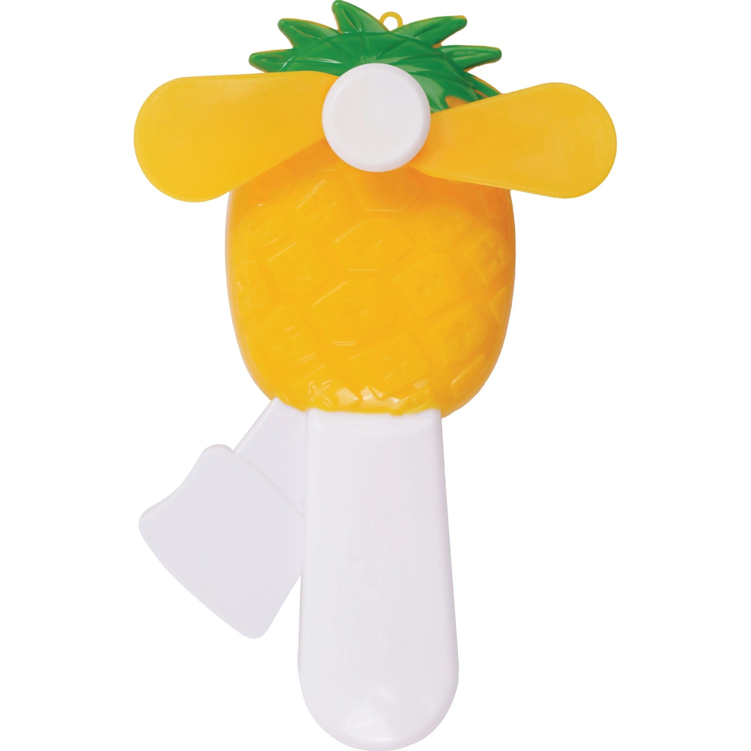 Mini-Handventilator im Obstdesign (Ananas) für eine frische Brise unterwegs.