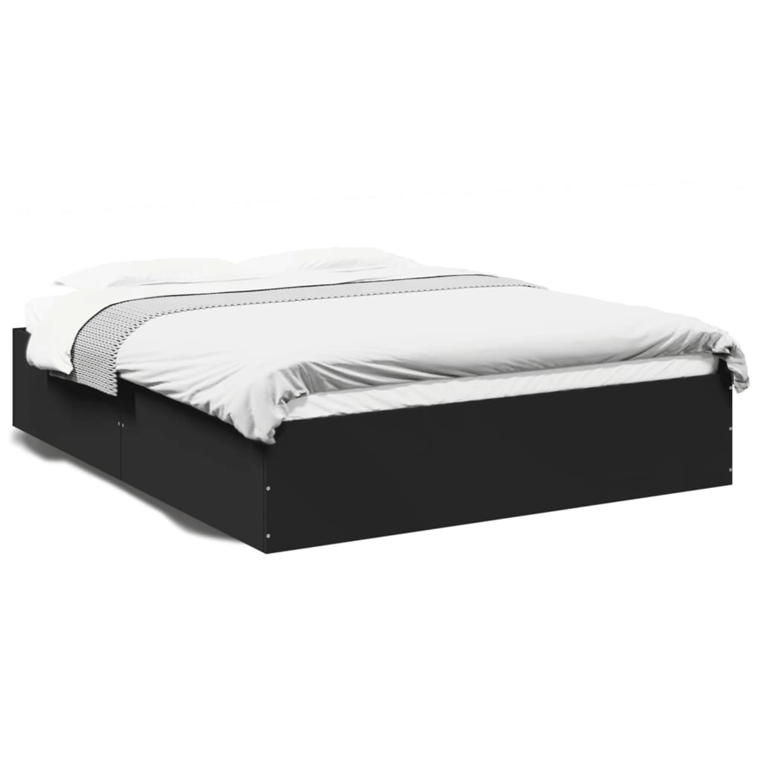 vidaXL Bettgestell Schwarz 150x200 cm Holzwerkstoff 3281008 günstig online kaufen