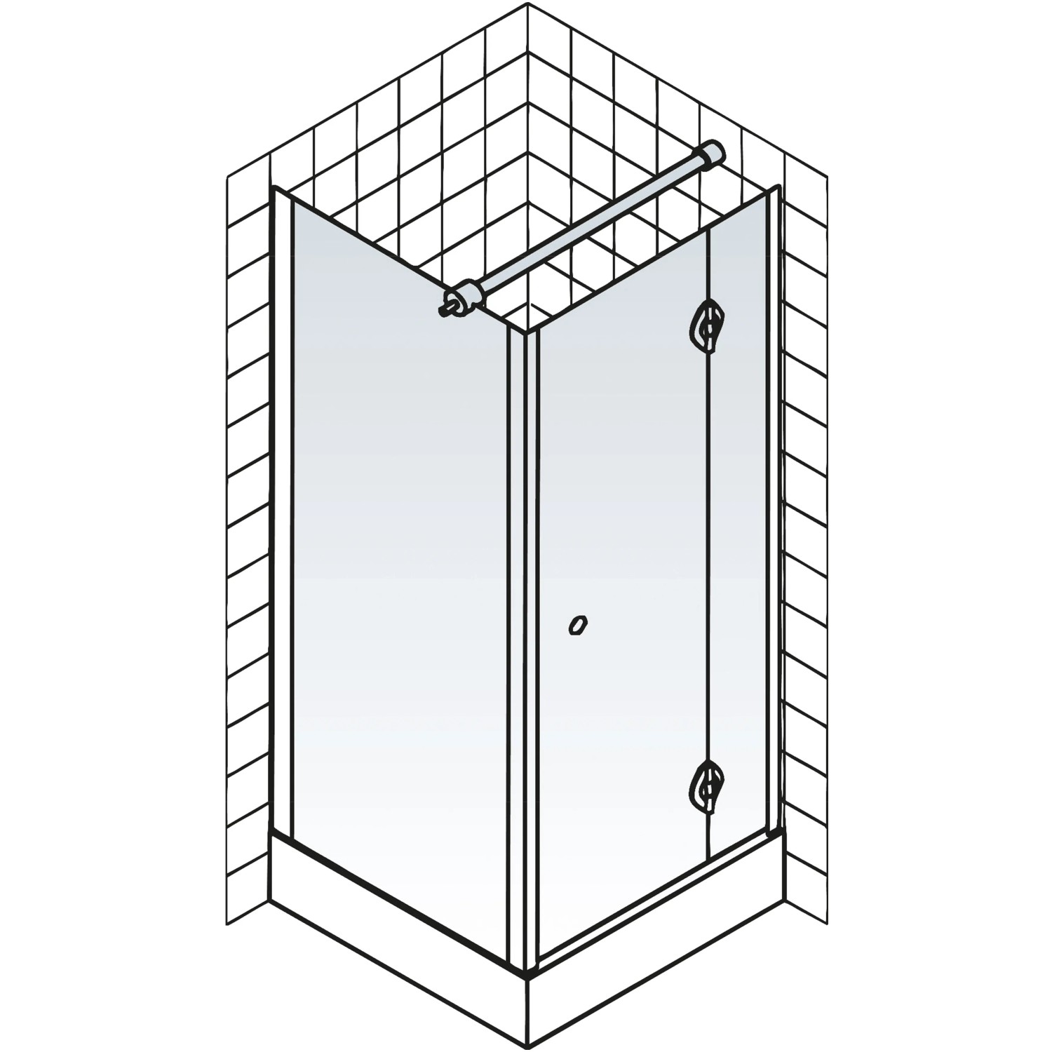 Schulte Master Class Duschtür mit Nebenteil, Echtglas in Chrom-Optik.