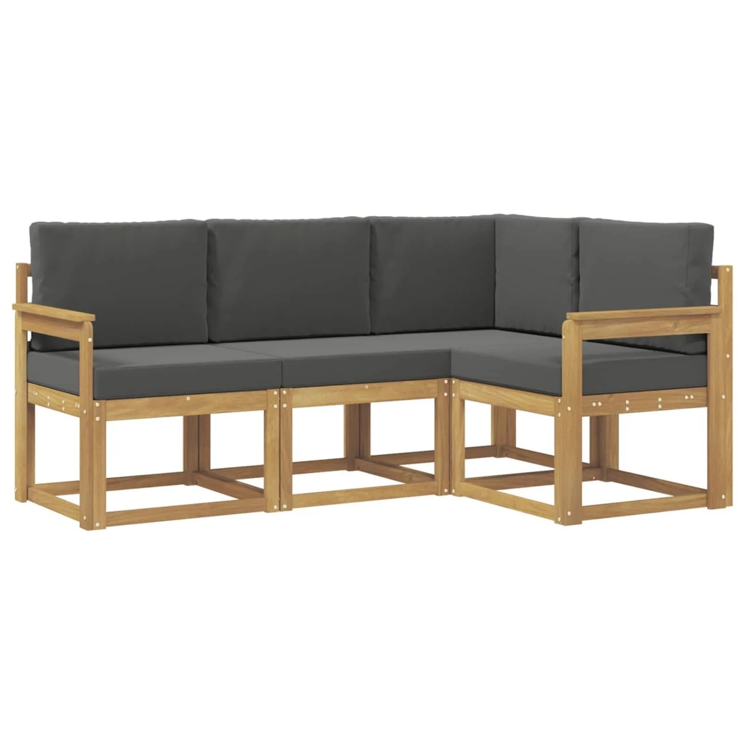 vidaXL Outdoor-Sofagarnitur mit Kissen 4 Stk Weiß und Anthrazit 3387551