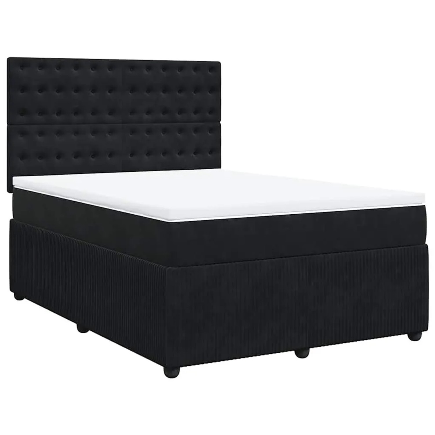 vidaXL Boxspringbett mit Matratze Schwarz 140x200 cm Samt 3292372 günstig online kaufen