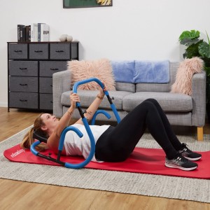 Relaxdays Bauchtrainer AB Roller Aluminium Blau Rutschfest 66 cm x 71 cm x 71 cm 3 kg