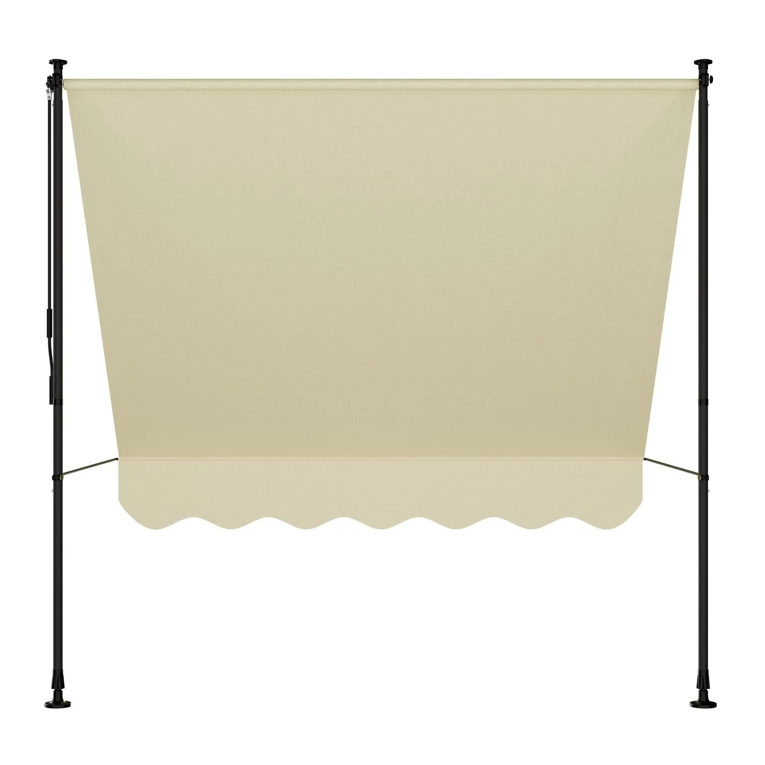 Beige Juskys Klemmmarkise Kapstadt 200x120 cm für Balkon oder Terrasse.