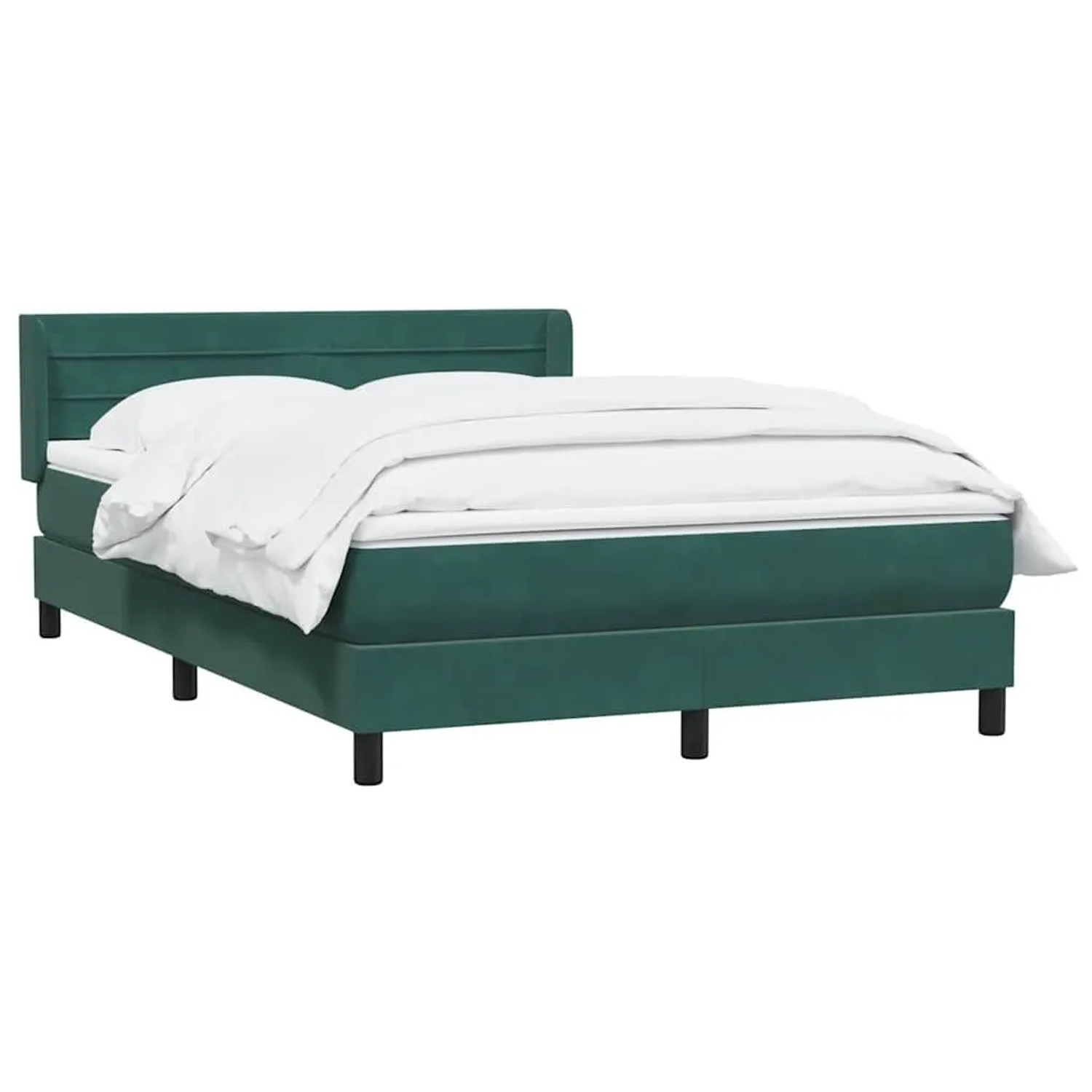 vidaXL Boxspringbett mit Matratze Dunkelgrün 160x210 cm Samt 3318204 günstig online kaufen