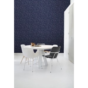 ESTAhome Tapete Handgeschriebene Lateinische Blumennamen Dunkelblau 53 Cm X 1005 Cm 128040