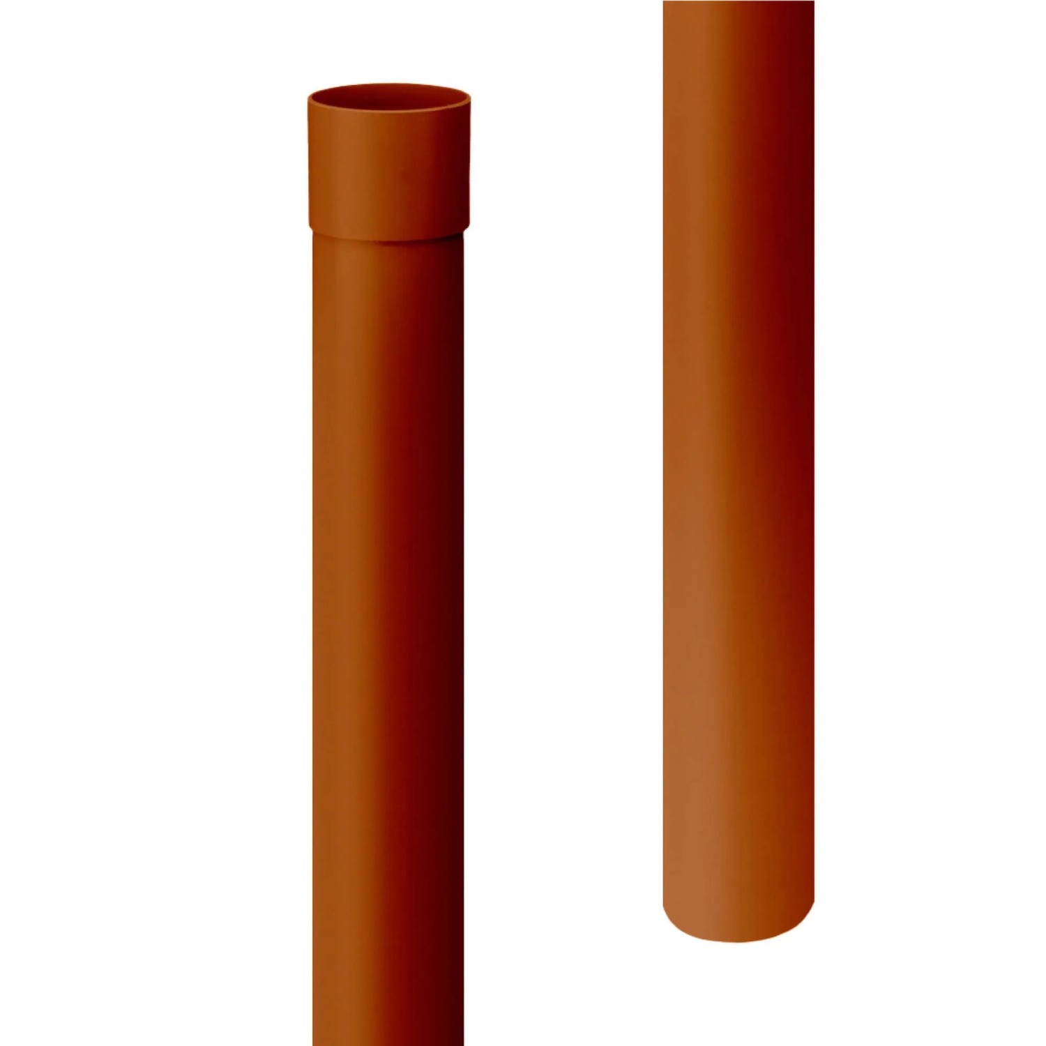 Inefa Regenrinnen Fallrohr 100cm DN 50 PVC Braun Ableitung von Regenwasser