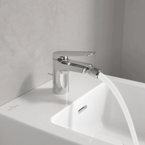 Villeroy & Boch Oasis Bidetarmatur Einhebelmischer mit Zugstange Keramikkartusche Wassersparend Auslaufhöhe 73mm Chrom