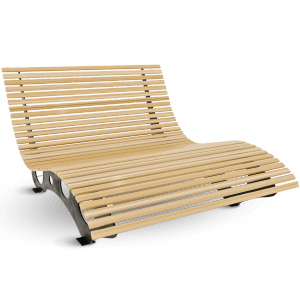 Holz4home Waldliege aus Kiefernholz, ergonomische Gartenliege mit Metallfüßen.