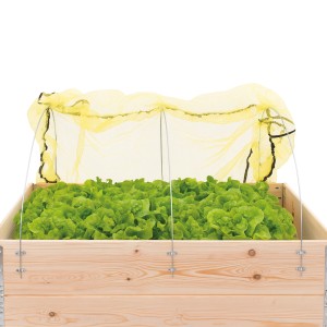 TRUTZHOLM Vogelschutznetz für Hochbeet 120x80 mit 3 Bögen schützt Pflanzen vor Vögel im Garten.