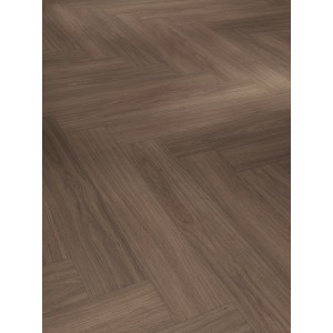 Parador Vinylboden Modular One Eiche Artemis Kaffeebraun im Fischgrätmuster.