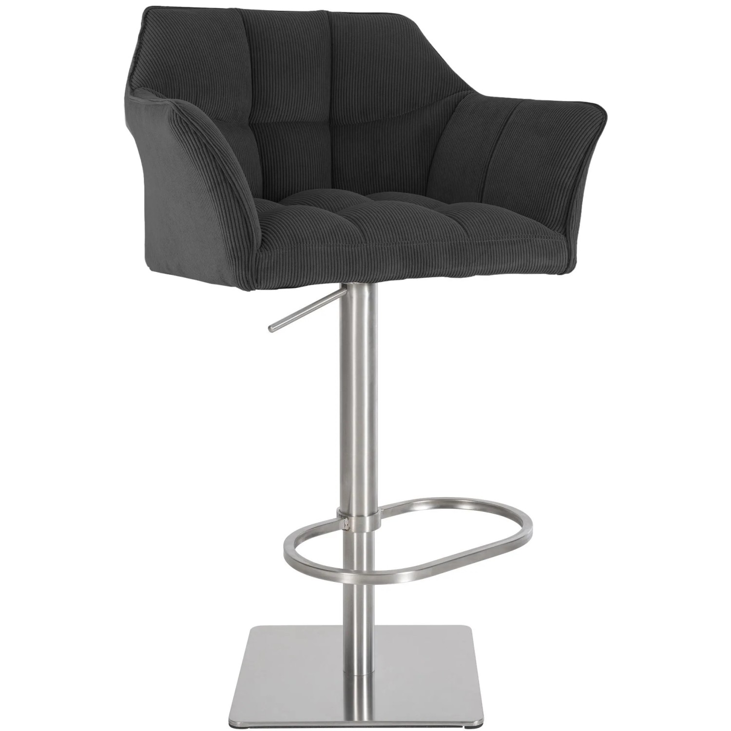 CLP Barhocker Damaso Cord Dunkelgrau/Edelstahl