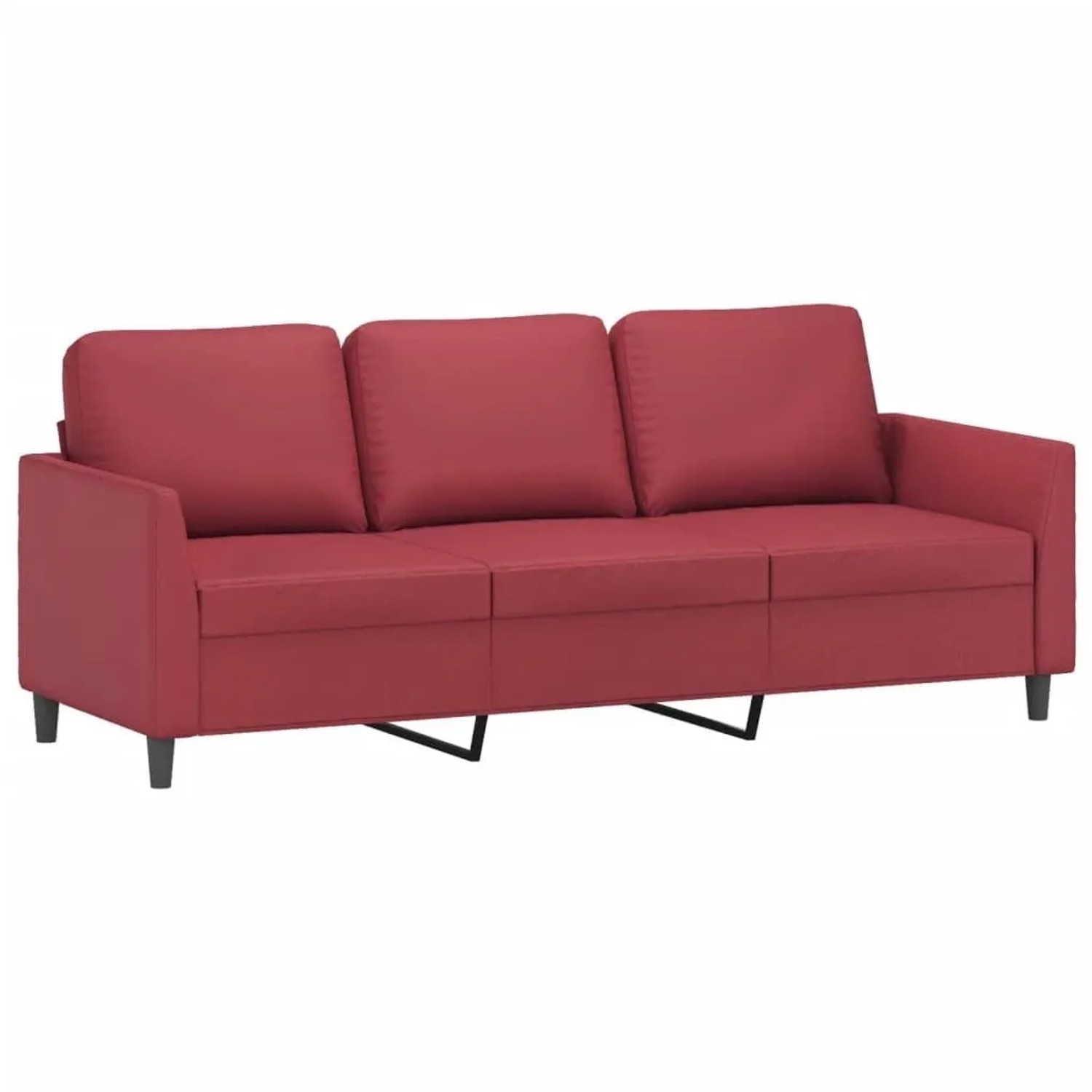 vidaXL 3-Sitzer-Sofa Weinrot 180 cm Kunstleder 359341 günstig online kaufen