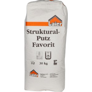 Sack Laier Strukturalputz Favorit, Korn 1,5 mm, Weiß, 30 kg.