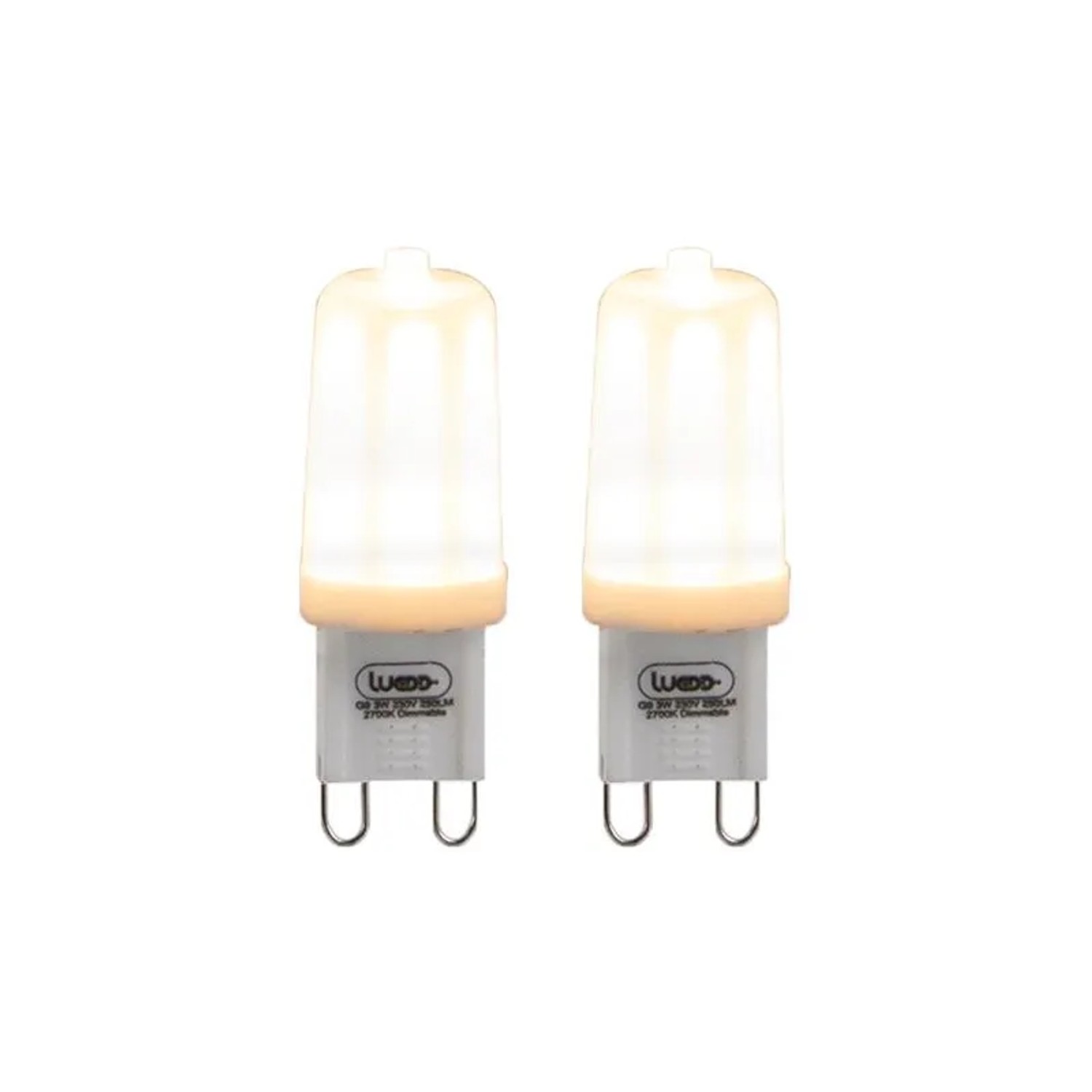 LUEDD 2er Set Dimmbare G9 LED Leuchtmittel 3W 280,m 2700K