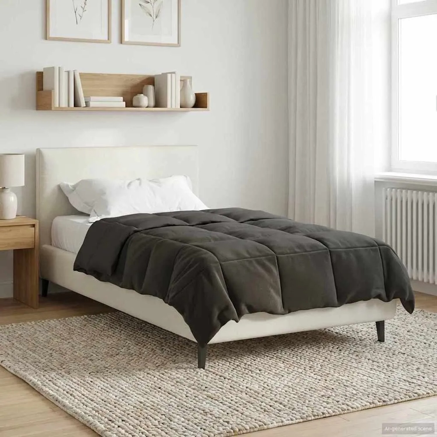 vidaXL Sommerdecke Gepolstert Anthrazit 155 x 220 cm Mikrofaser 42025912_2