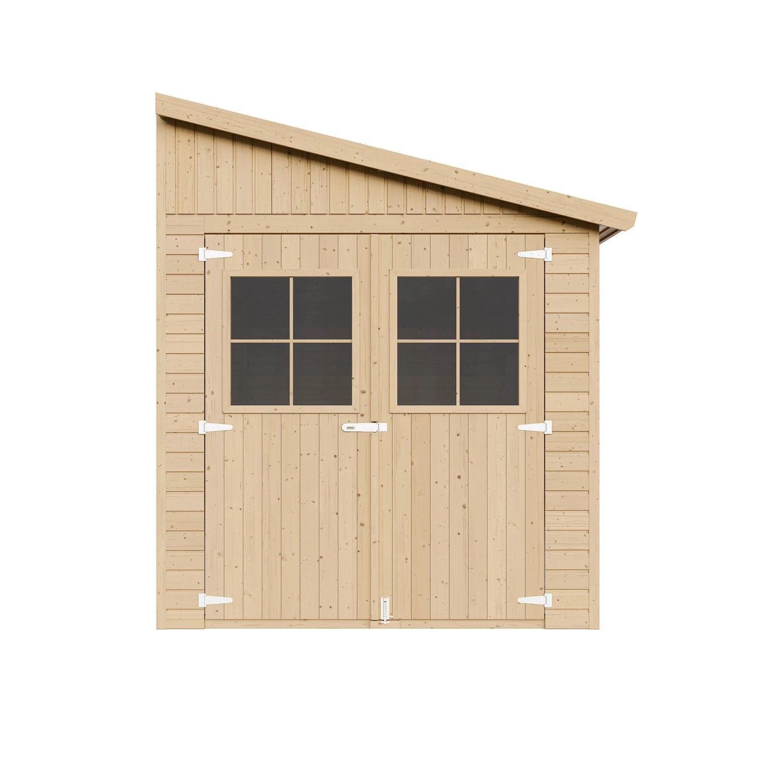 Timbela Gartenhaus M339A, 6m², mit Doppeltür und Fenster, unbehandeltes Holz.