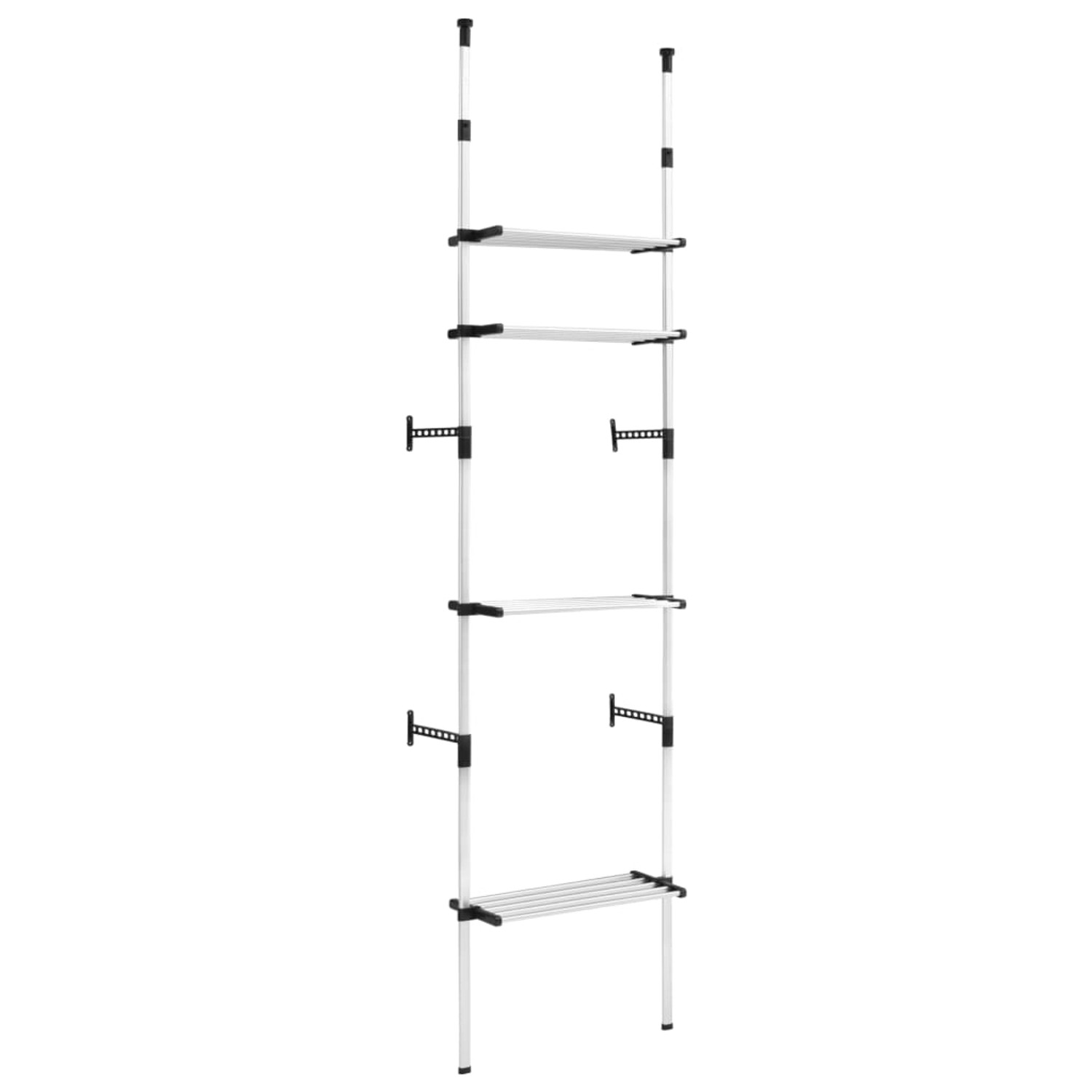 vidaXL Teleskop-Garderobe mit Regalen Aluminium 321106