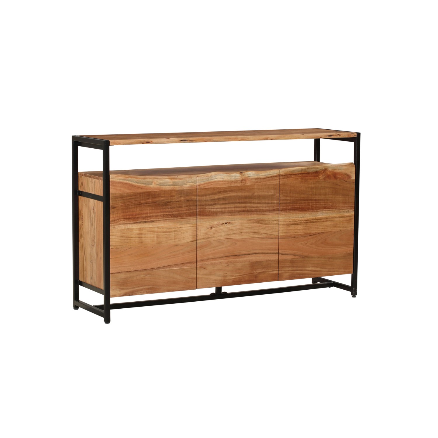 DELUKE Sideboard BJORN Akazie Natur 87x42x145cm Schrank Flur Schlafzimmer Kommode