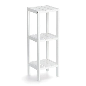 Weißes Zeller Standregal mit 3 Ablagen aus MDF, 22x22x65 cm.