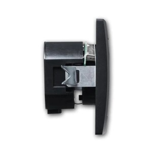 McPower FLAIR Schutzkontakt Steckdose 2xUSB A Schwarz mit Rahmen