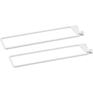 2er-Set Metall-Trennschienen, 10x26,5 cm, mattweiß, für Regale, als Buchstützen geeignet.
