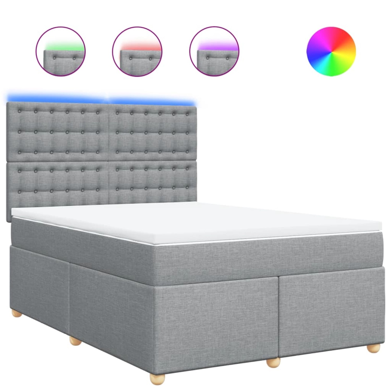 vidaXL Boxspringbett mit Matratze Hellgrau 160x200 cm Stoff 3293645 günstig online kaufen