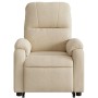 Cremefarbener Relaxsessel mit Aufstehhilfe aus Mikrofaser, ideal zum Entspannen und Aufstehen ohne Anstrengung.