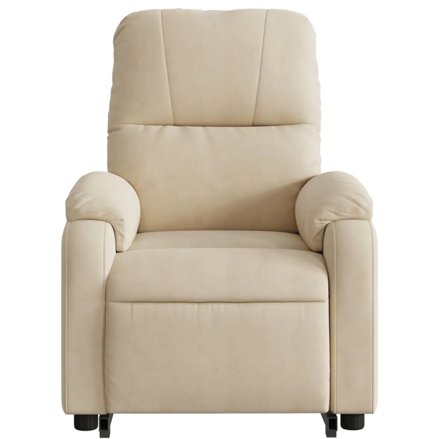 Cremefarbener Relaxsessel mit Aufstehhilfe aus Mikrofaser, ideal zum Entspannen und Aufstehen ohne Anstrengung.
