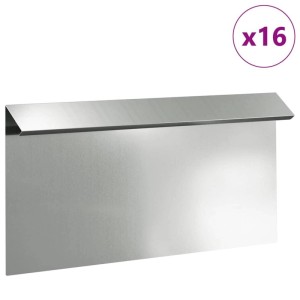 vidaXL Schneckenzaun, 16 Stk., silberner Beetzaun aus verzinktem Stahl, 50x25cm.