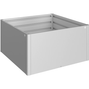 Biohort Hochbeet, 1,5x1,5m, Silber-Metallic. Quadratisches Metall-Hochbeet für Garten und Pflanzen.