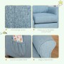 Blaues HOMCOM Kindersofa mit Fußstütze, verstellbar und gemütlich.
