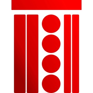 Roter Holografie Aufkleber mit Leucht-Reflektoren, 21x14cm, für Schilder.