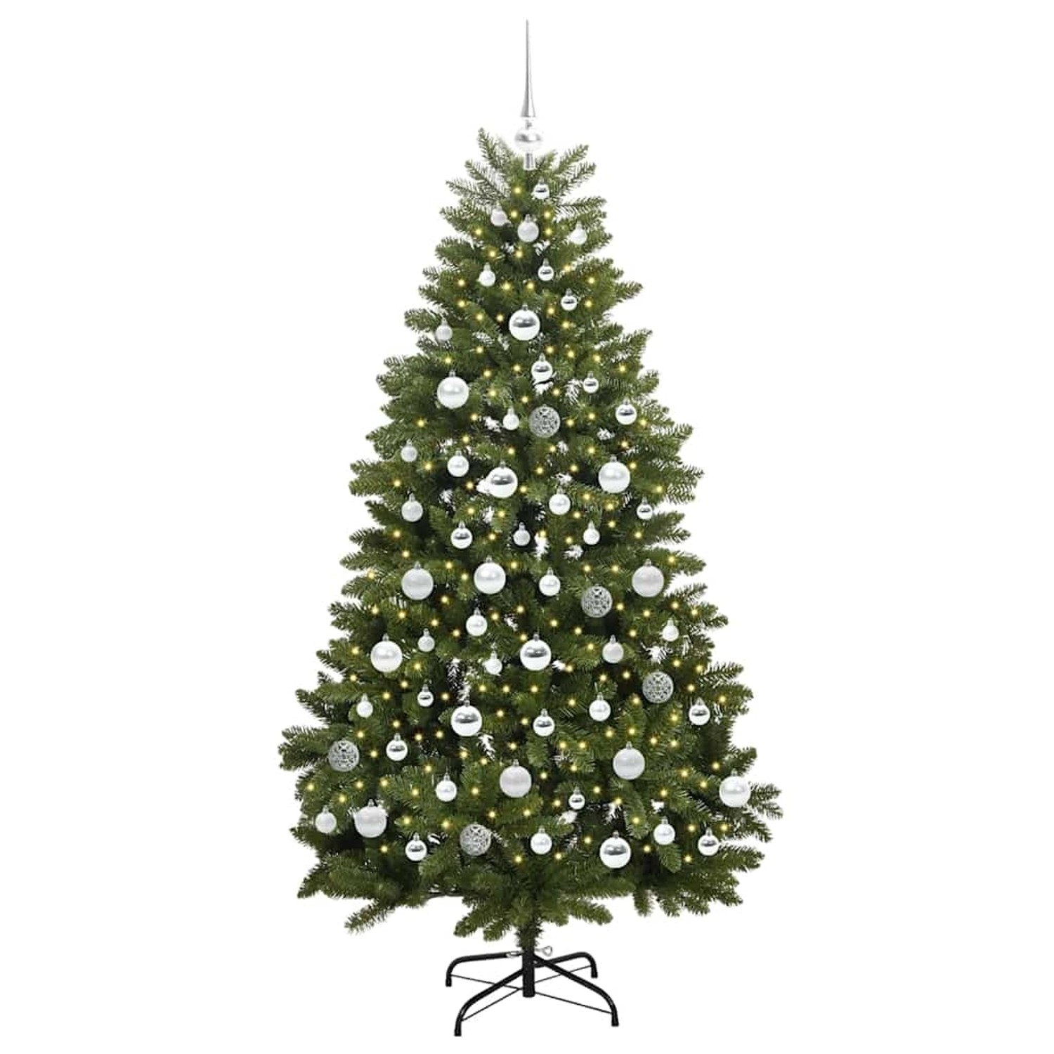 vidaXL Künstlicher Weihnachtsbaum Grün 180 cm PVC und Metall 3395690