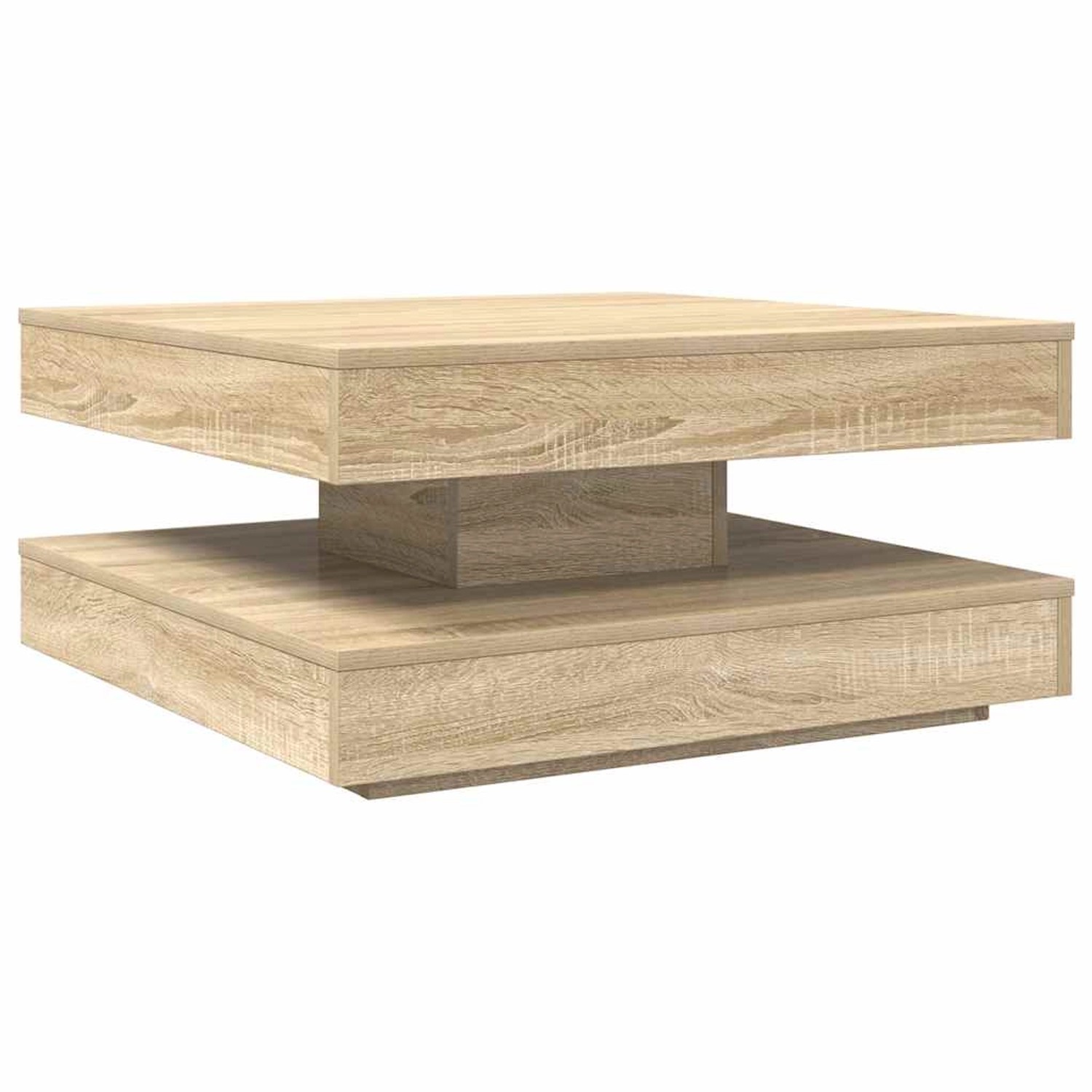 vidaXL Couchtisch 360-Grad Drehbar Sonoma-Eiche 70x70x34,5 cm 858481