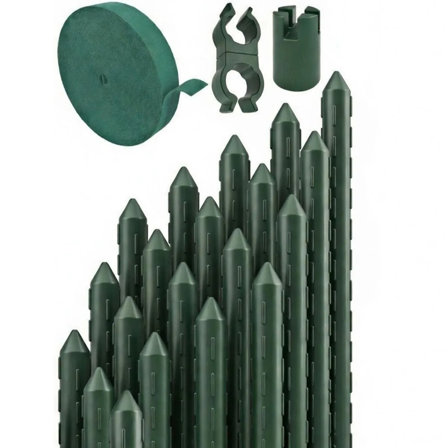 TTL GARDEN Rankstäbe 120cm 11mm 20er Set Stahlkern Kunststoffbeschichtet Pflanzstäbe Rankhilfe Garten Gewächshaus