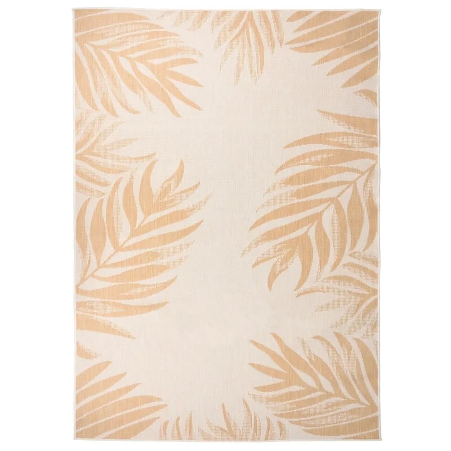 vidaXL Outdoor-Teppich Flachgewebe 140x200 cm Blattmuster 340859