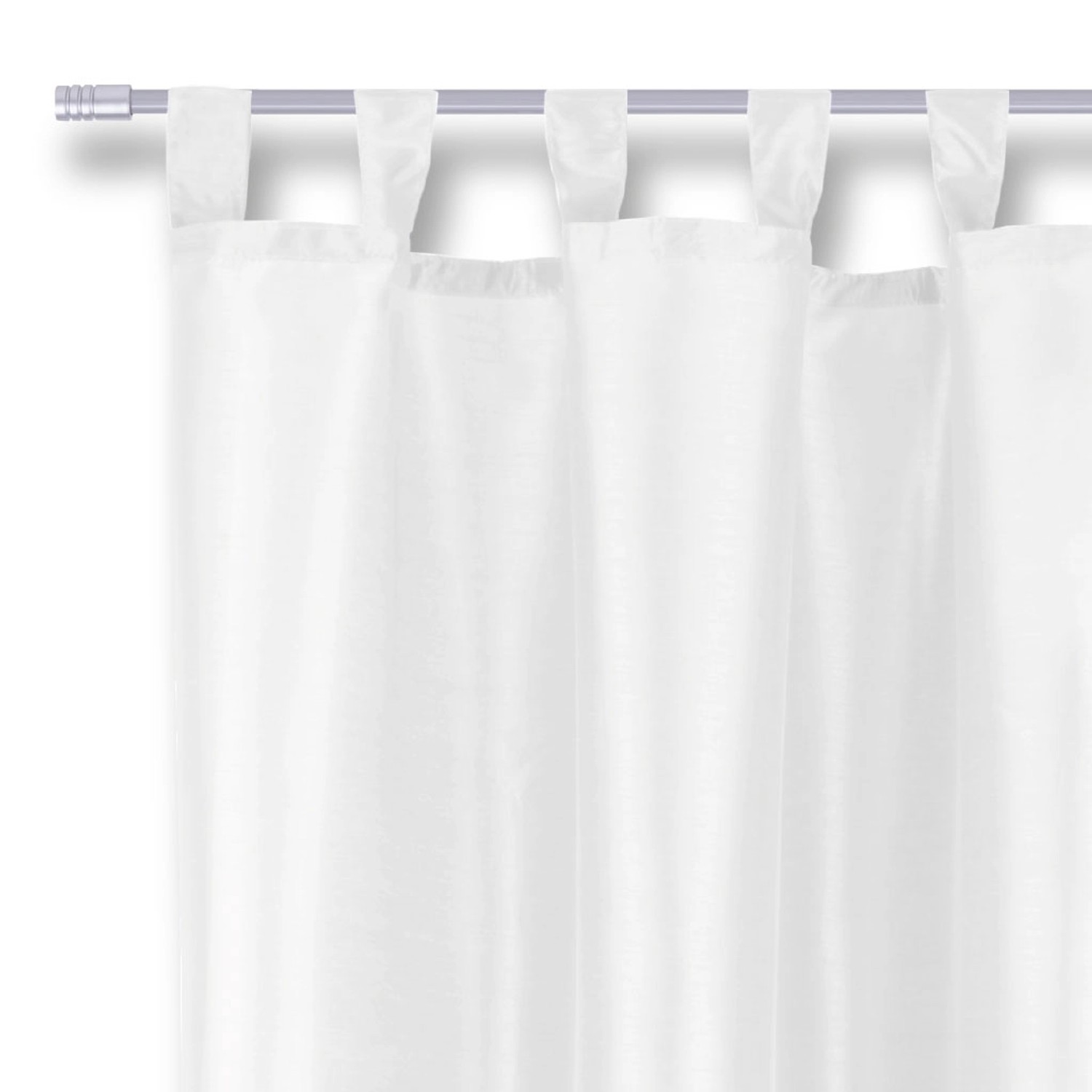 Weißer Arsvita Dekoschal Alessia Schlaufenschal (140x175 cm) als Fenstervorhang.