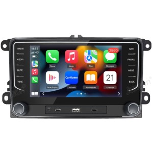 Junsun Autoradio für VW Golf/Tiguan mit GPS, Bluetooth, CarPlay & Android Auto.