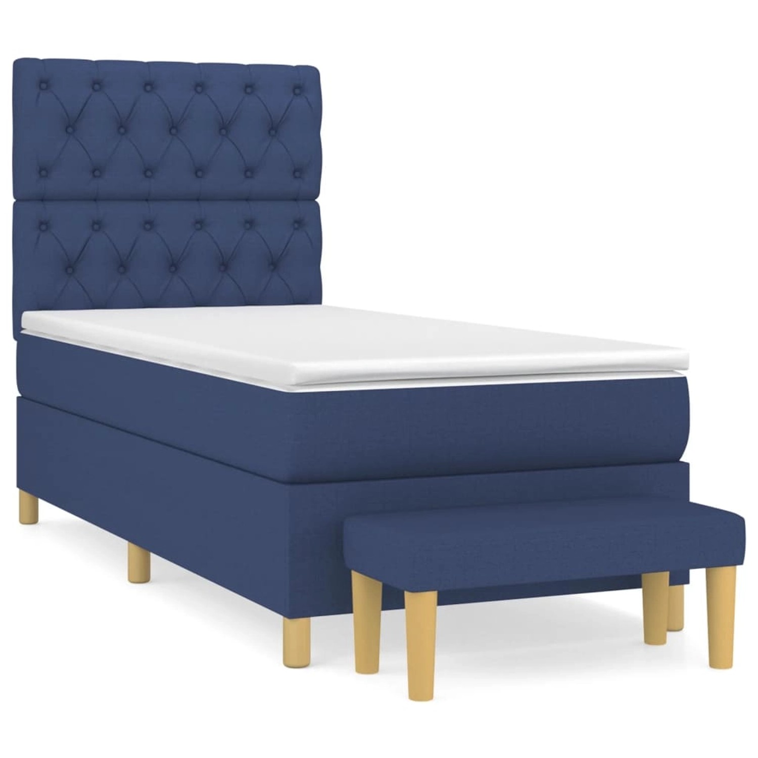 Vidaxl Boxspringbett Mit Matratze Blau 80x200 Cm Stoff günstig online kaufen