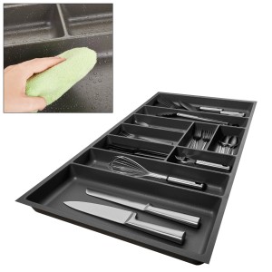 SOTECH ORGA-BOX-3 Besteckeinsätze Tiefe 473 mm Höhe 50,5 mm Anthrazit Schubladeneinsätze Breite 891 mm