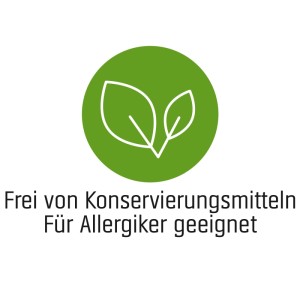 Symbol: Innenfarbe ohne Konservierungsstoffe, für Allergiker geeignet.