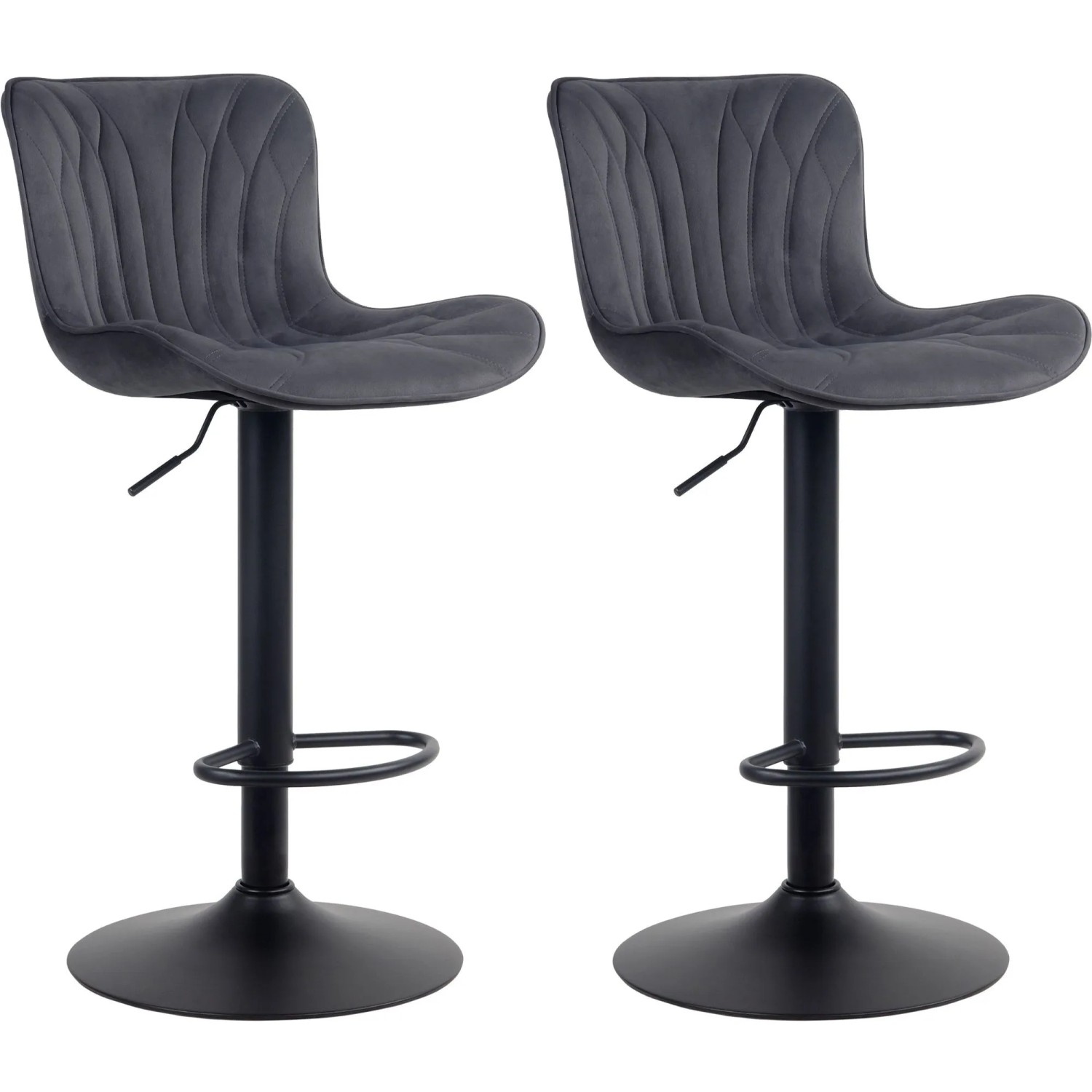 CLP 2er Set Barhocker Linus schwarz/Samt