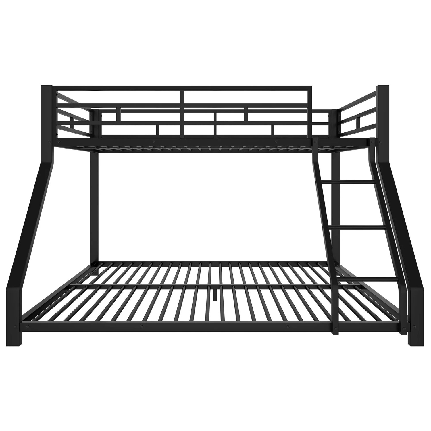 okwish Metall Etagenbett 140x200cm mit Stufe und Geländer Schwarz ohne Matratze