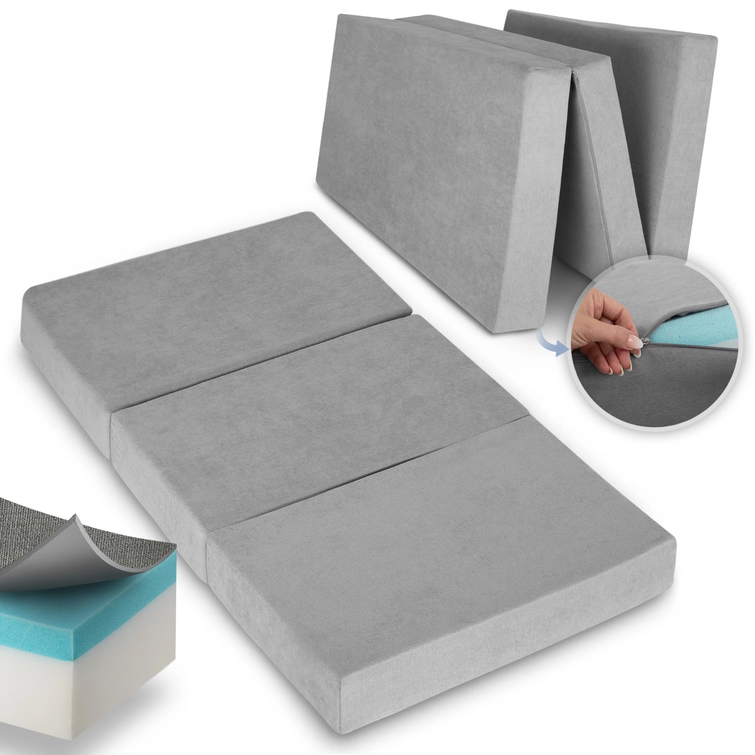 Beautissu VS95 Visco Klappmatratze 201x90x14cm Grau_3
