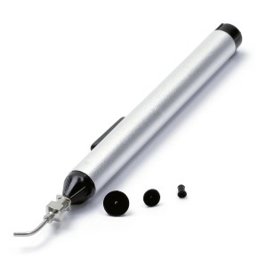 Blanko Vakuumstift mit 3 Aufsätzen für Lötgeräte zum Aufnehmen von ICs und SMD-Bauteilen.