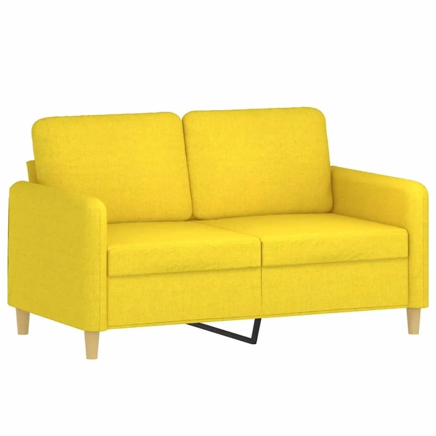 vidaXL 2-Sitzer-Sofa Hellgelb 120 cm Stoff 359475 günstig online kaufen